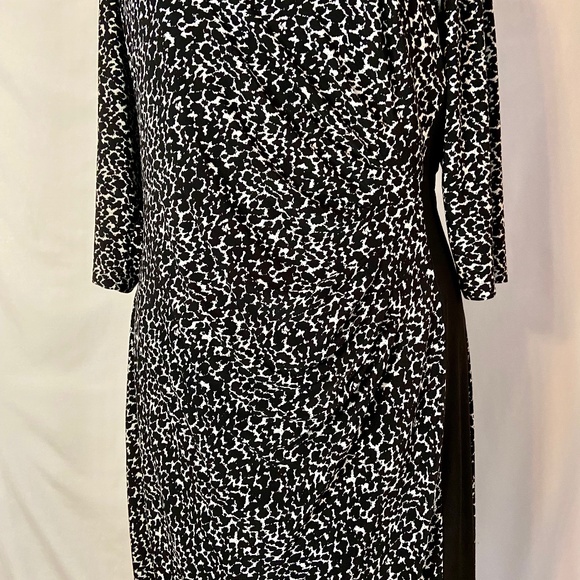 Lauren Black & White Cheetah Print Dress Plus Size 18W - Picture 3 of 7